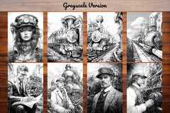 Steampunk Train Coloring Books - CraftNest