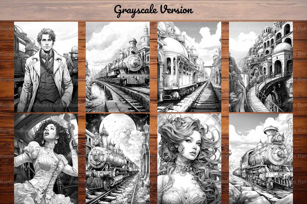 Steampunk Train Coloring Books - CraftNest