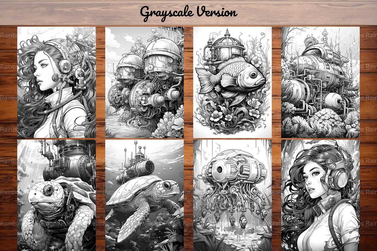 Steampunk Underwater Coloring Books - CraftNest