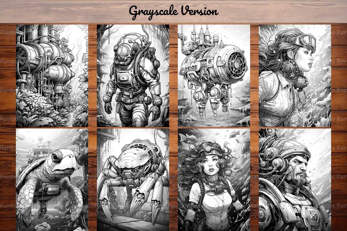 Steampunk Underwater Coloring Books - CraftNest