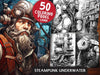 Steampunk Underwater Coloring Books