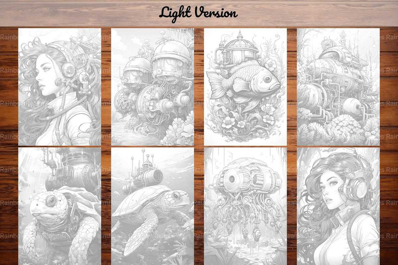 Steampunk Underwater Coloring Books - CraftNest