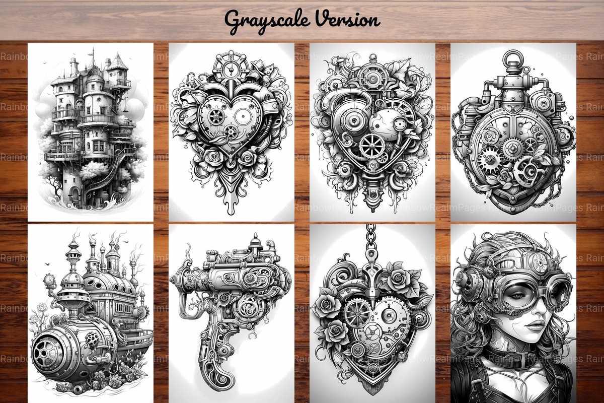 Steampunk Valentines Day Coloring Books - CraftNest