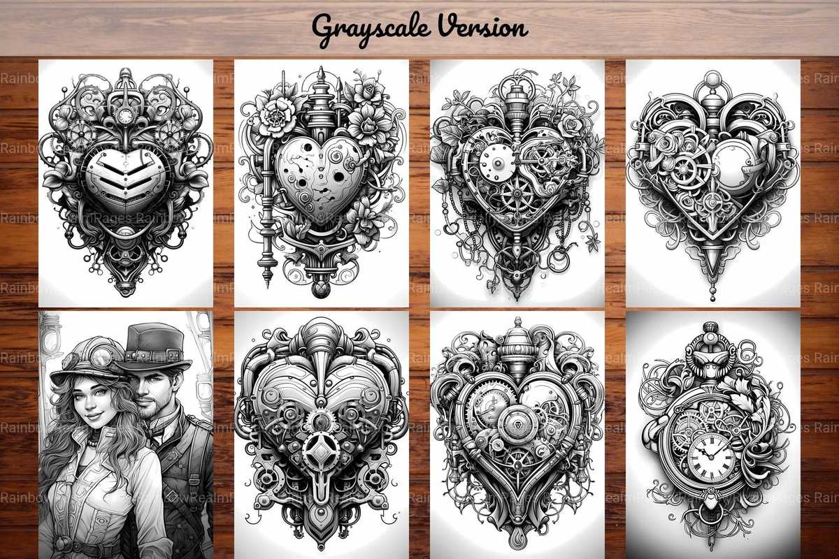 Steampunk Valentines Day Coloring Books - CraftNest