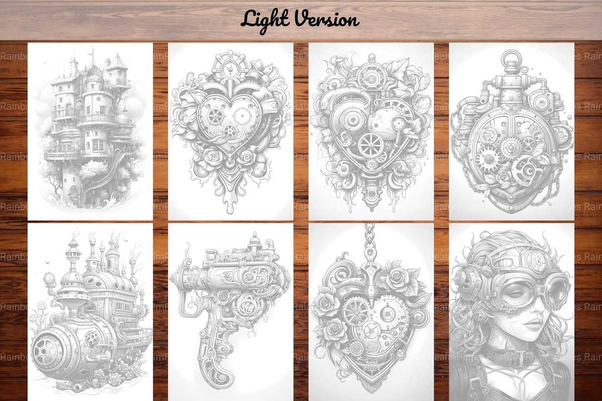 Steampunk Valentines Day Coloring Books - CraftNest