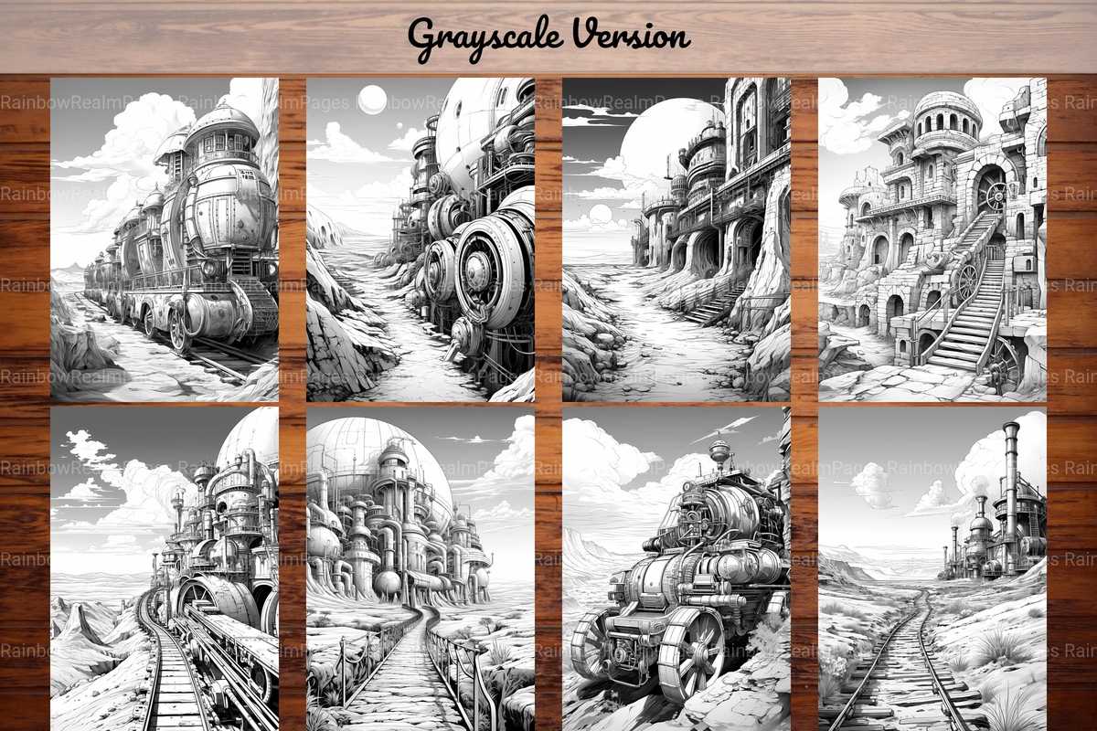 Steampunk Desert Coloring Books - CraftNest