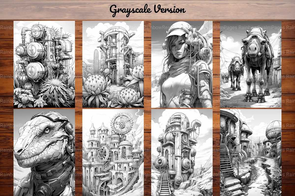 Steampunk Desert Coloring Books - CraftNest