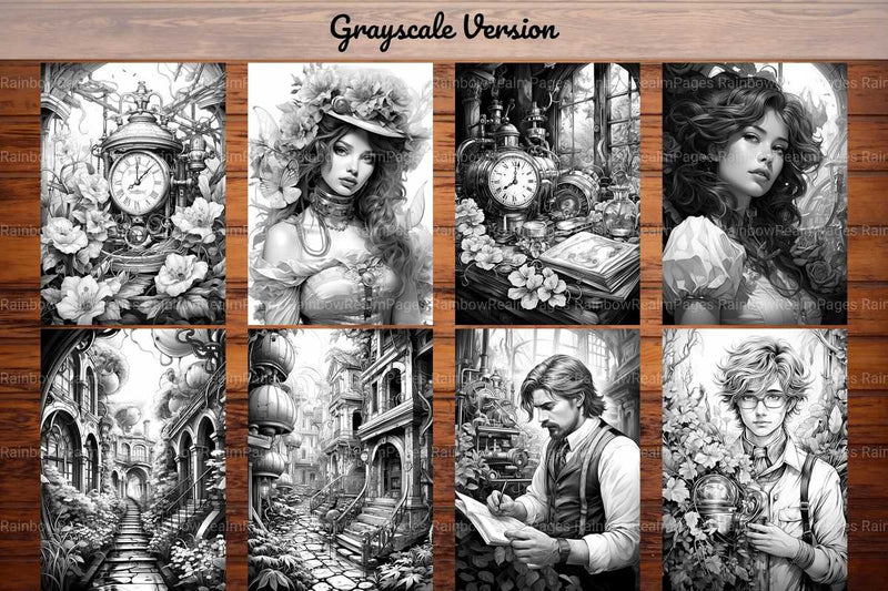 Steampunk Garden Coloring Books - CraftNest