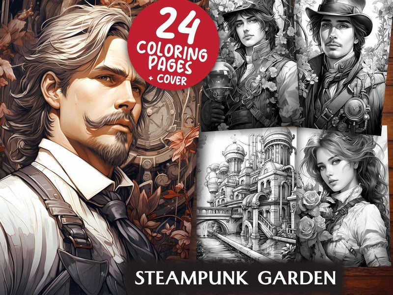 Steampunk Garden Coloring Books - CraftNest