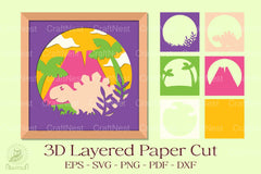 Stegosaurus 3D Layered Papercut Clipart Bundle - CraftNest - Digital Crafting and Art