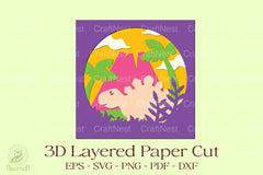 Stegosaurus 3D Layered Papercut Clipart Bundle - CraftNest - Digital Crafting and Art
