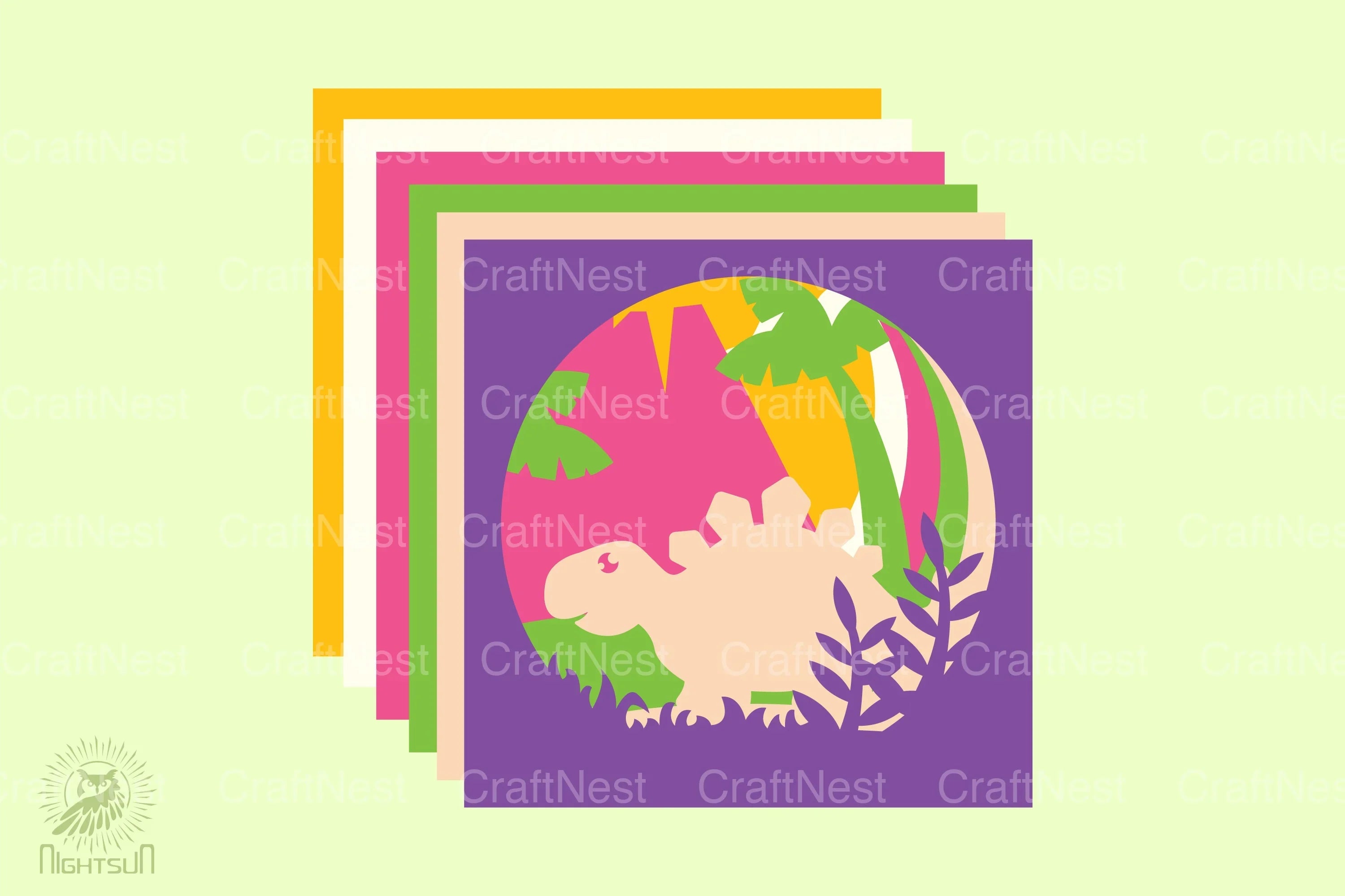 Stegosaurus 3D Layered Papercut Clipart Bundle - CraftNest - Digital Crafting and Art