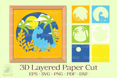 Stegosaurus 3D Shadow Box SVG Bundle - CraftNest - Digital Crafting and Art