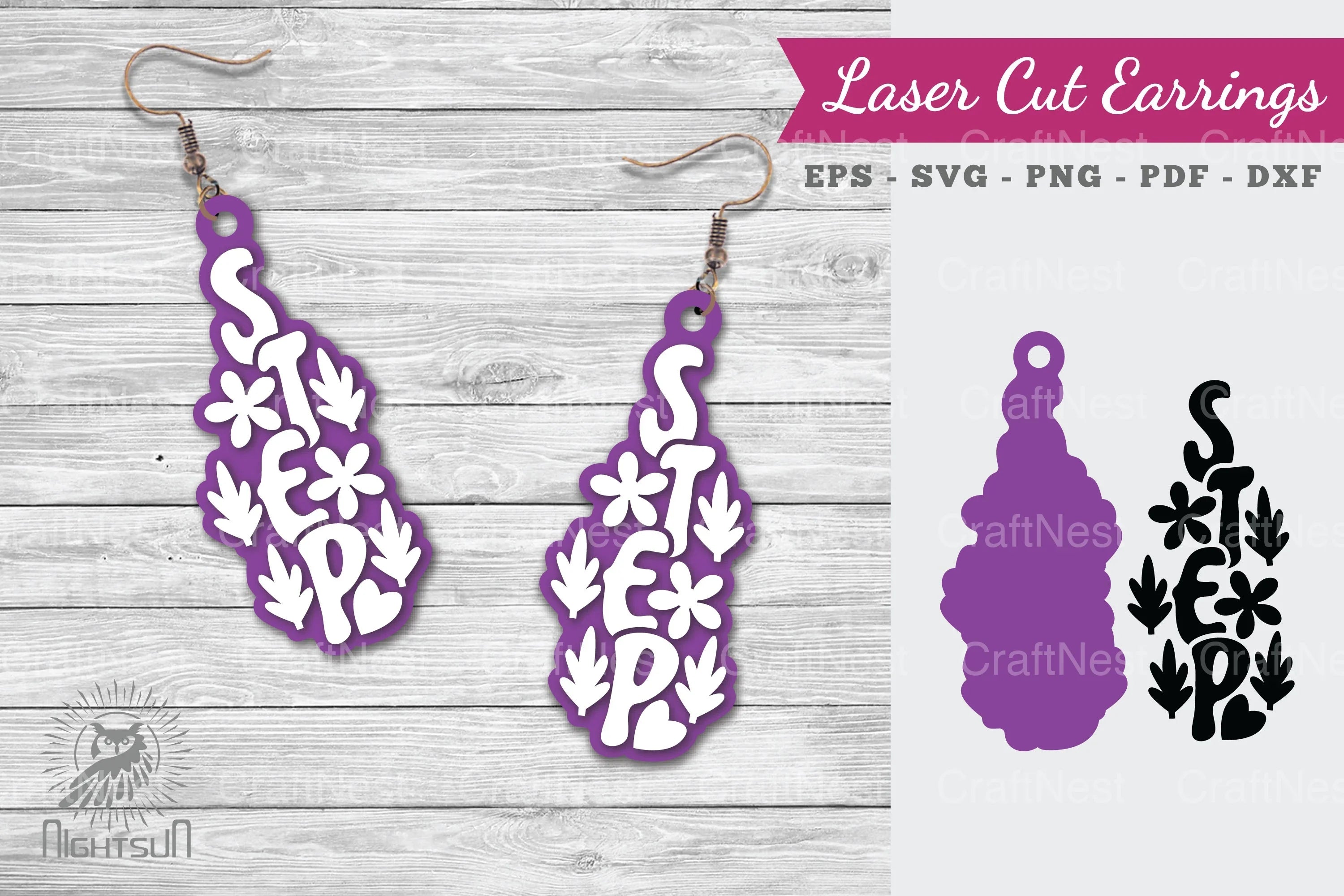 Step Lasercut Earrings SVG Design Bundle - CraftNest - Digital Crafting and Art