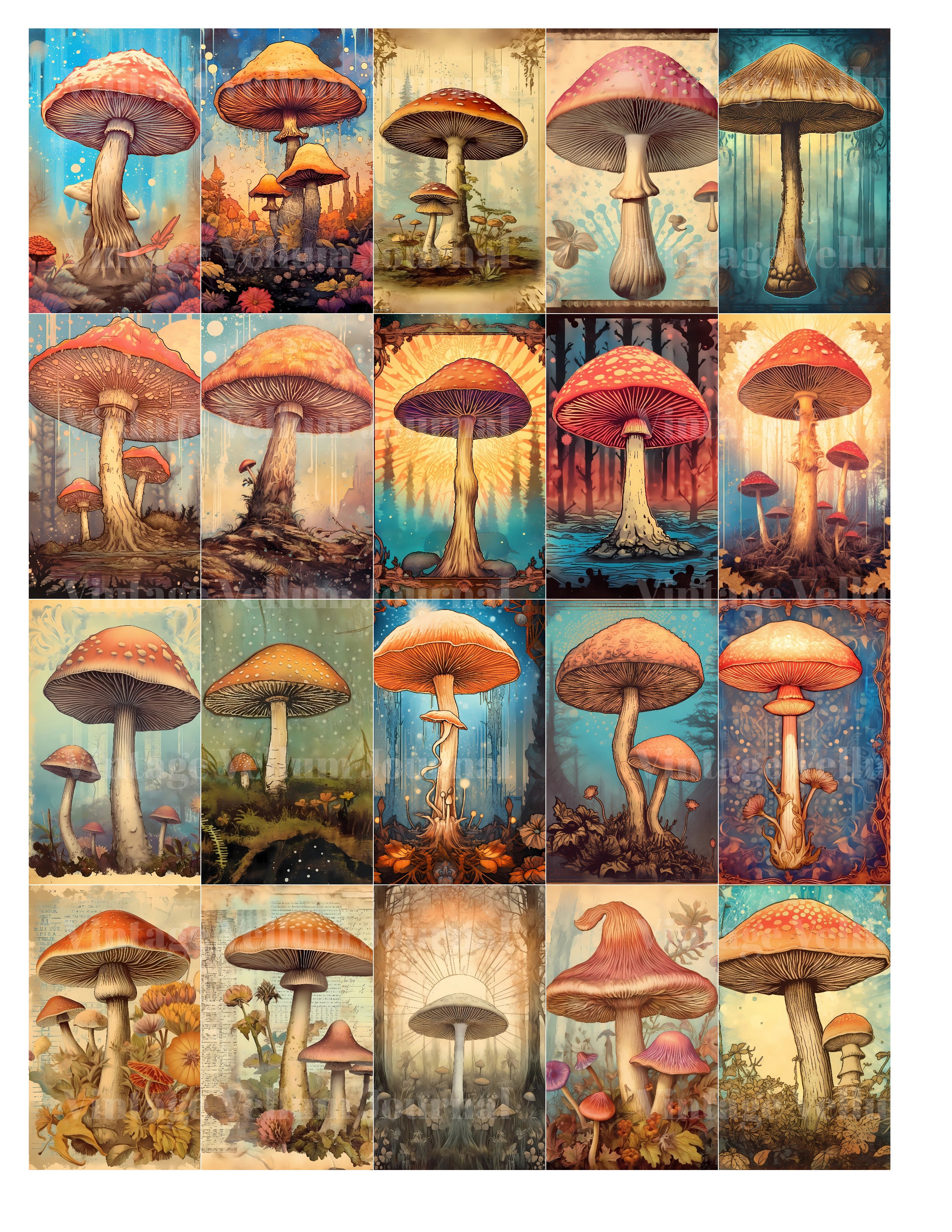 Magic Mushrooms Junk Journal Pages - CraftNest