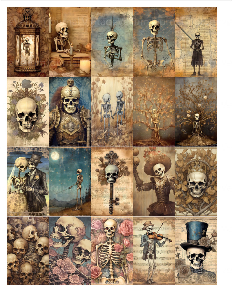 Skeletons Junk Journal Pages - CraftNest