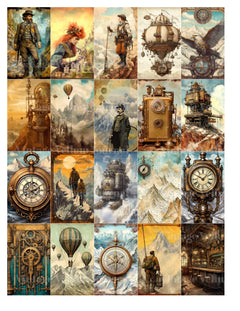 Steampunk Mountain World Junk Journal Pages - CraftNest