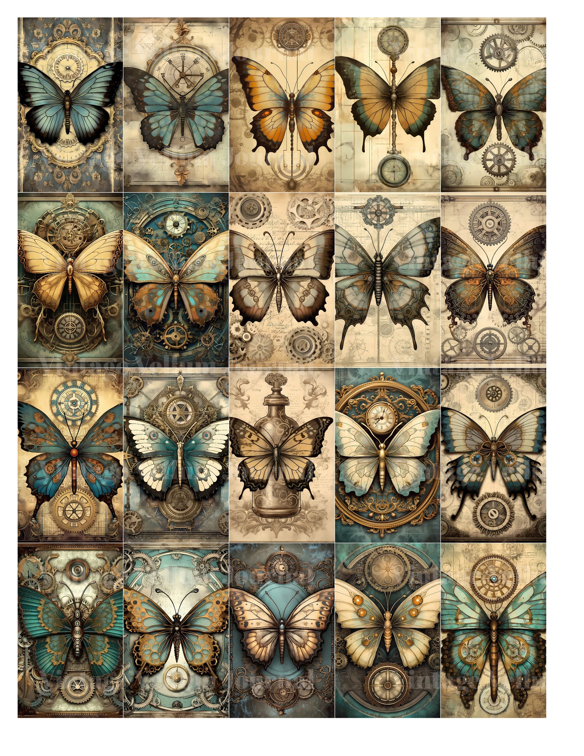 Steampunk Butterfly Junk Journal Pages - CraftNest