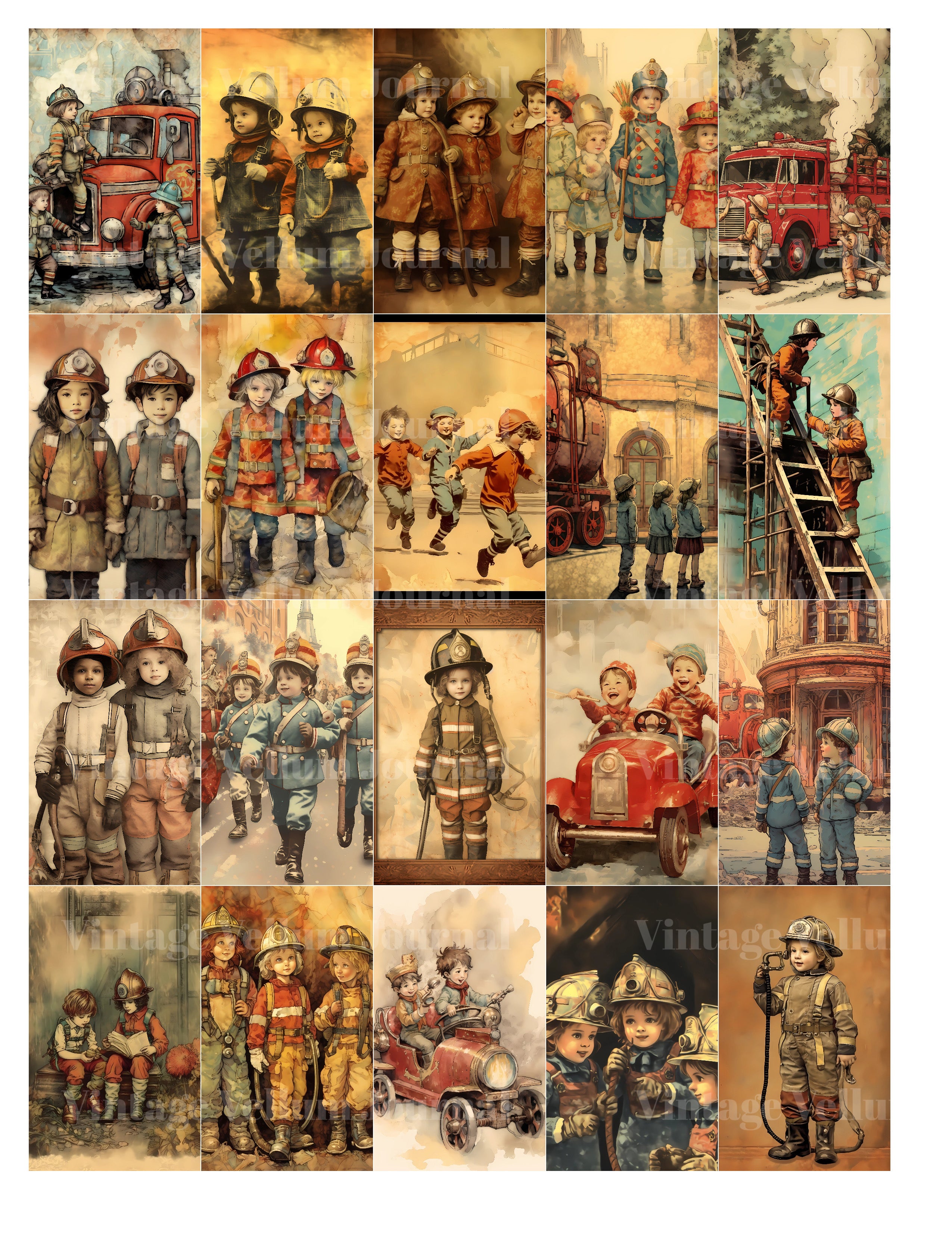 Kids Firefighters Junk Journal Pages - CraftNest