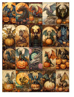 Halloween Dragons Junk Journal Pages - CraftNest