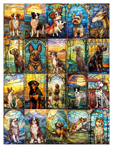 Stained Glass Dogs Junk Journal Pages - CraftNest