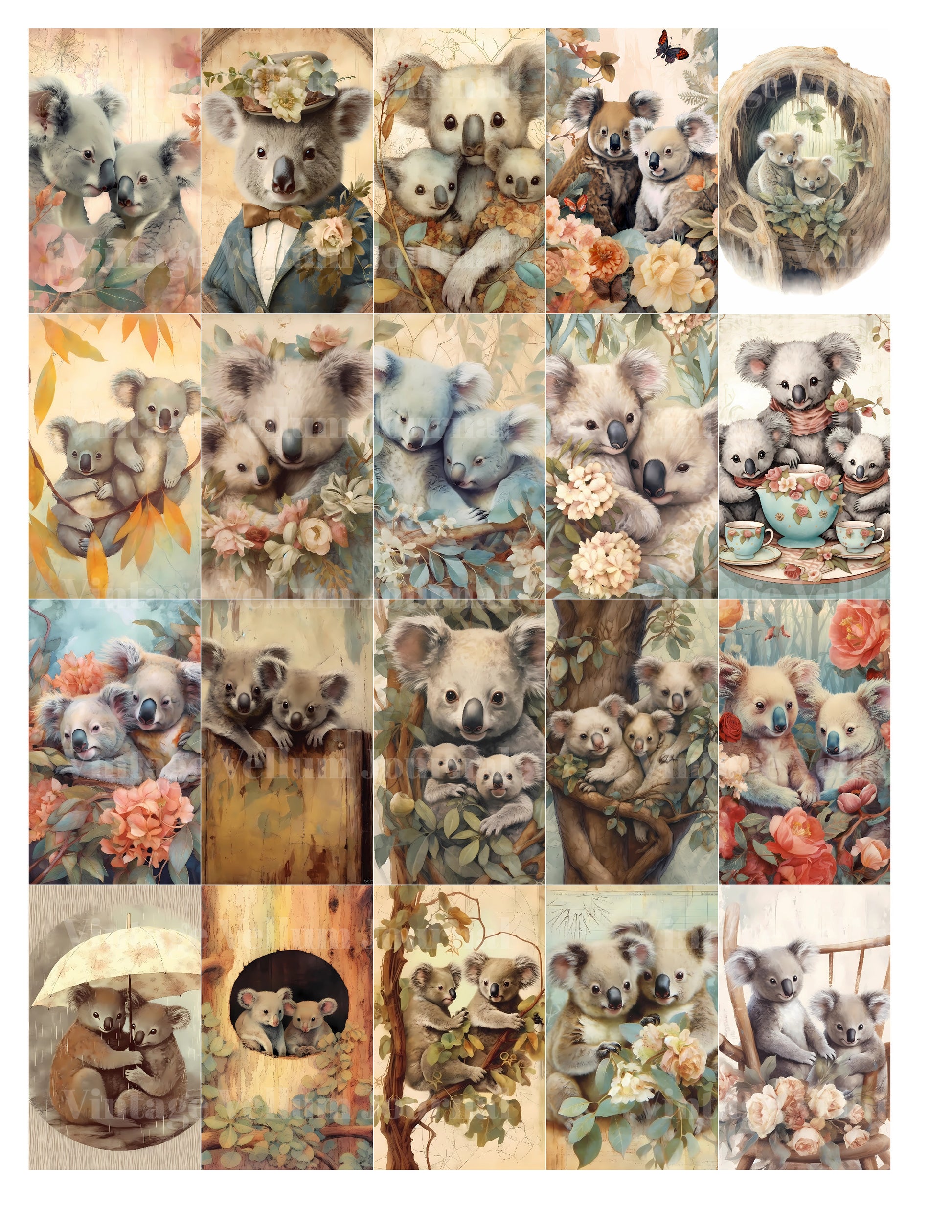 Koalas Junk Journal Pages - CraftNest