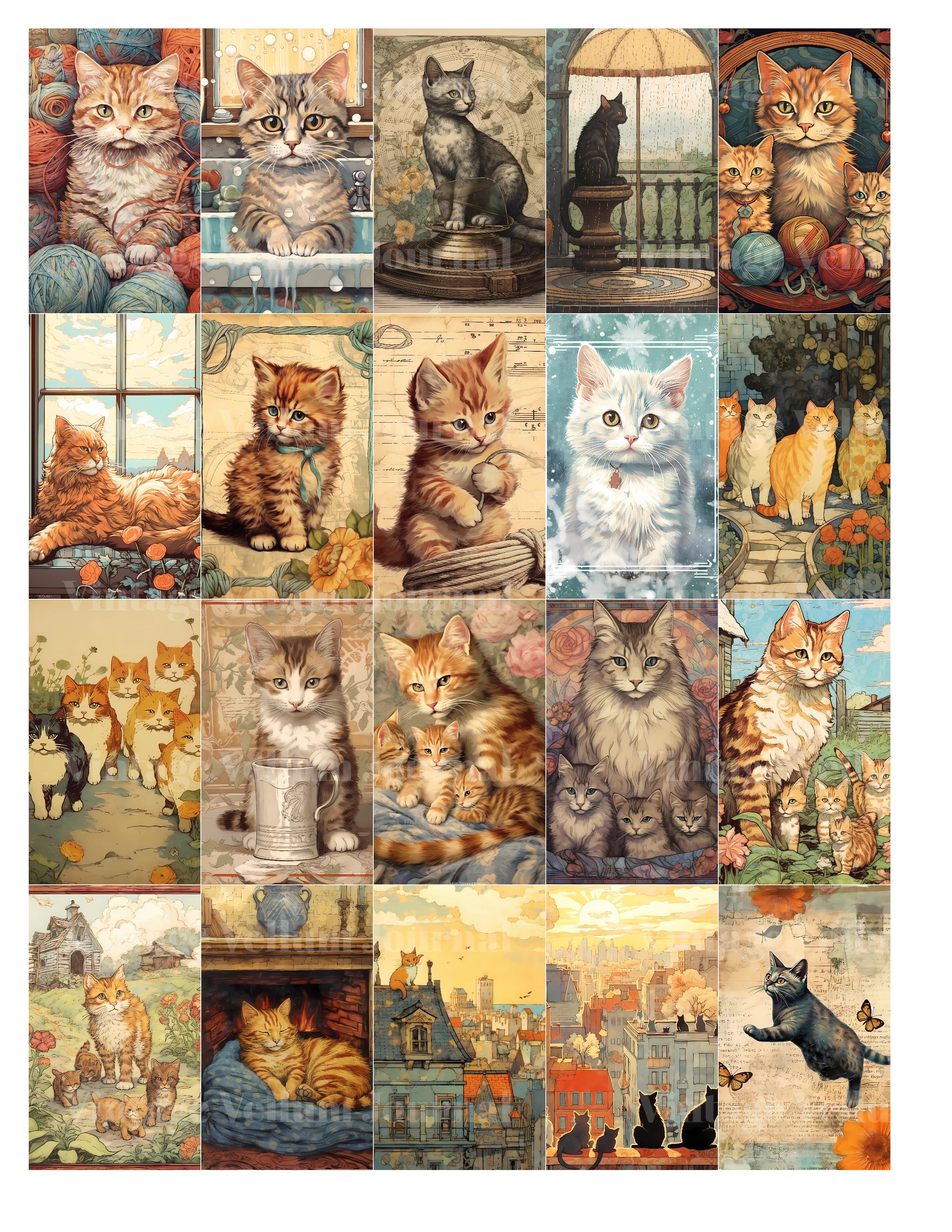 Cats Junk Journal Pages - CraftNest