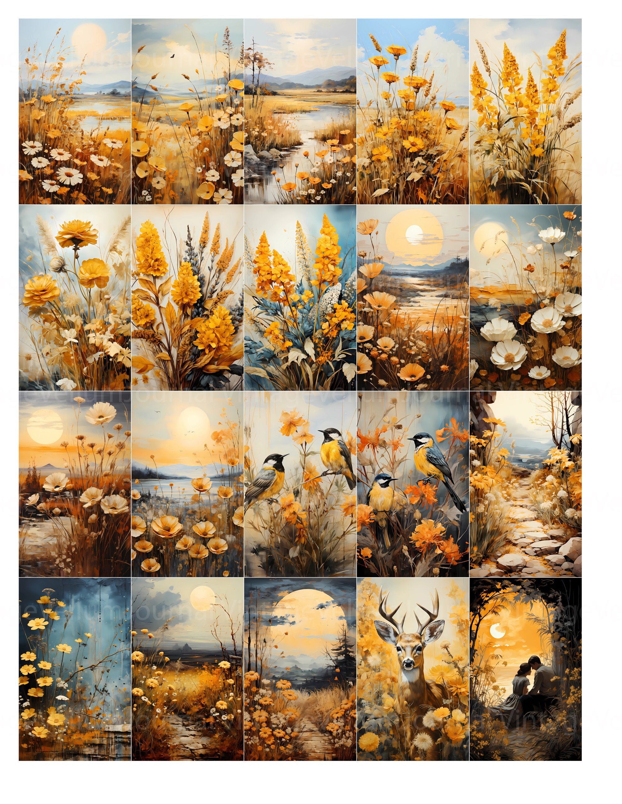 Goldenrod Meadows Junk Journal Pages - CraftNest