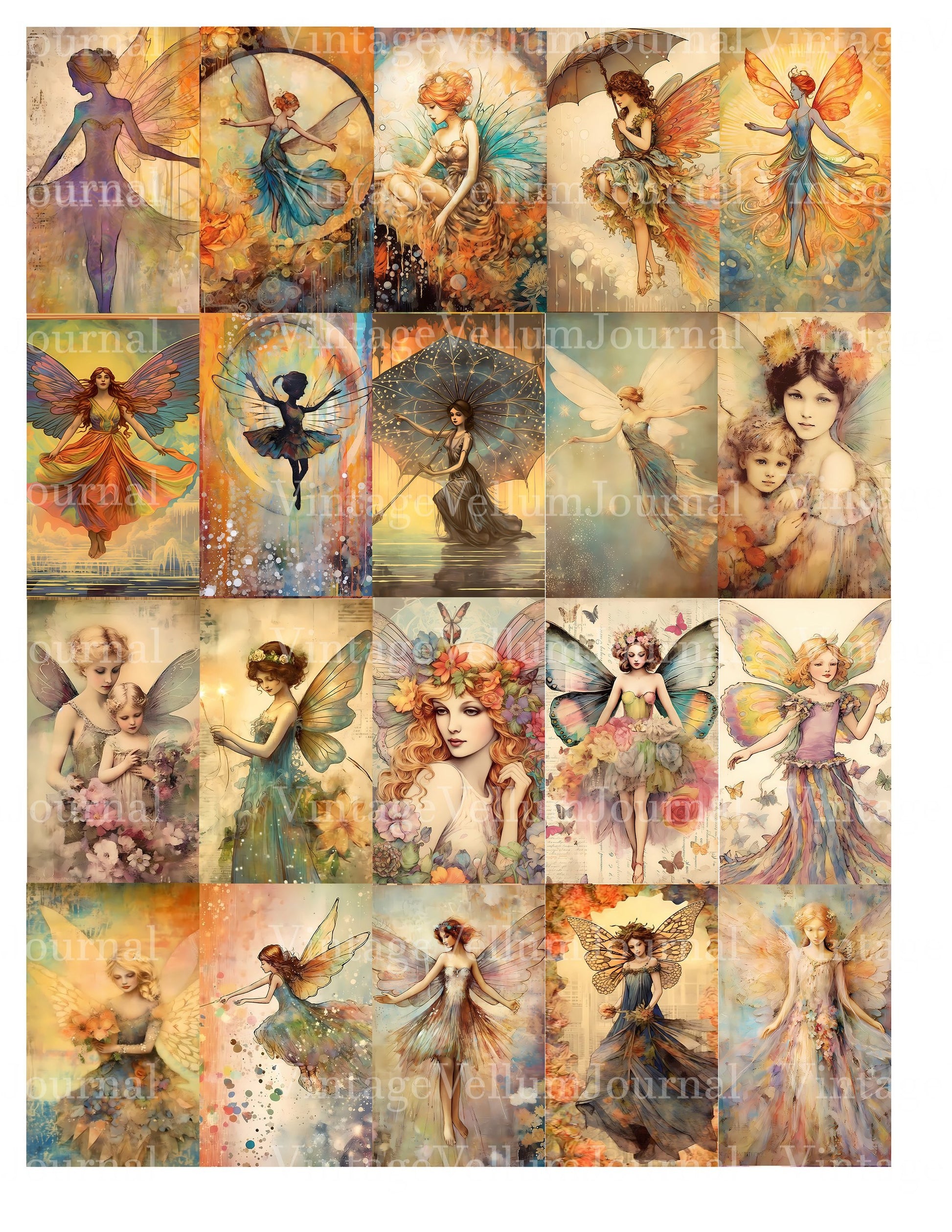 Rainbow Fairies Junk Journal Pages - CraftNest