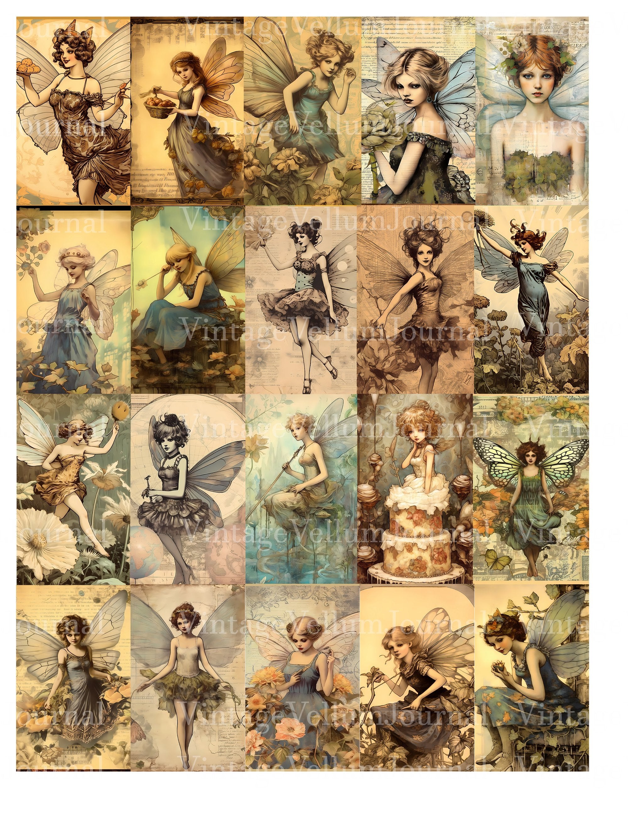 Comic Style Fairies Junk Journal Pages - CraftNest