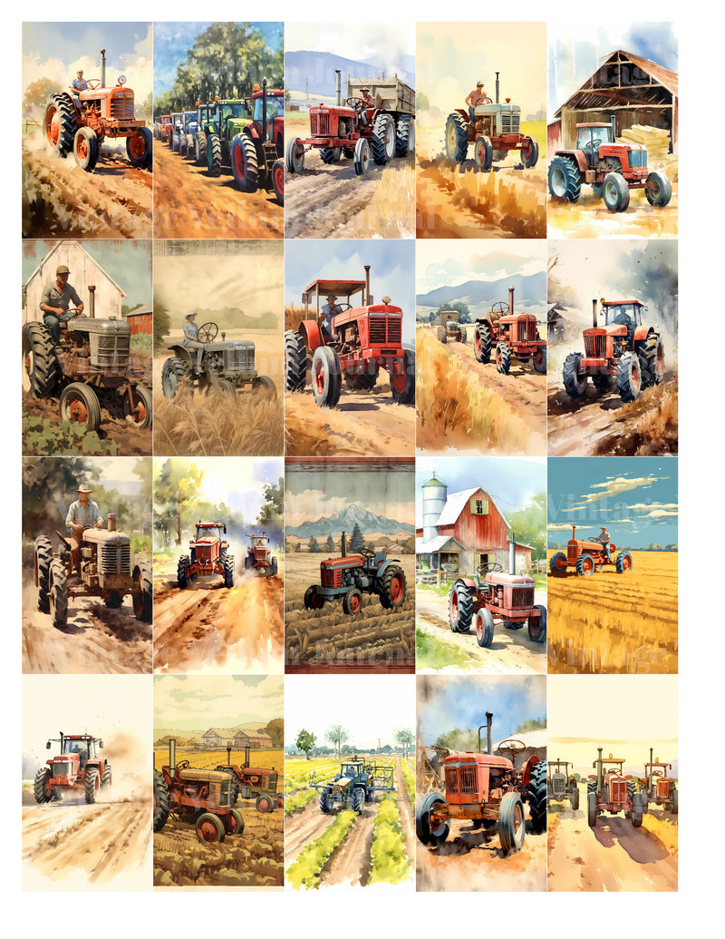 Farming Tractor Junk Journal Pages - CraftNest