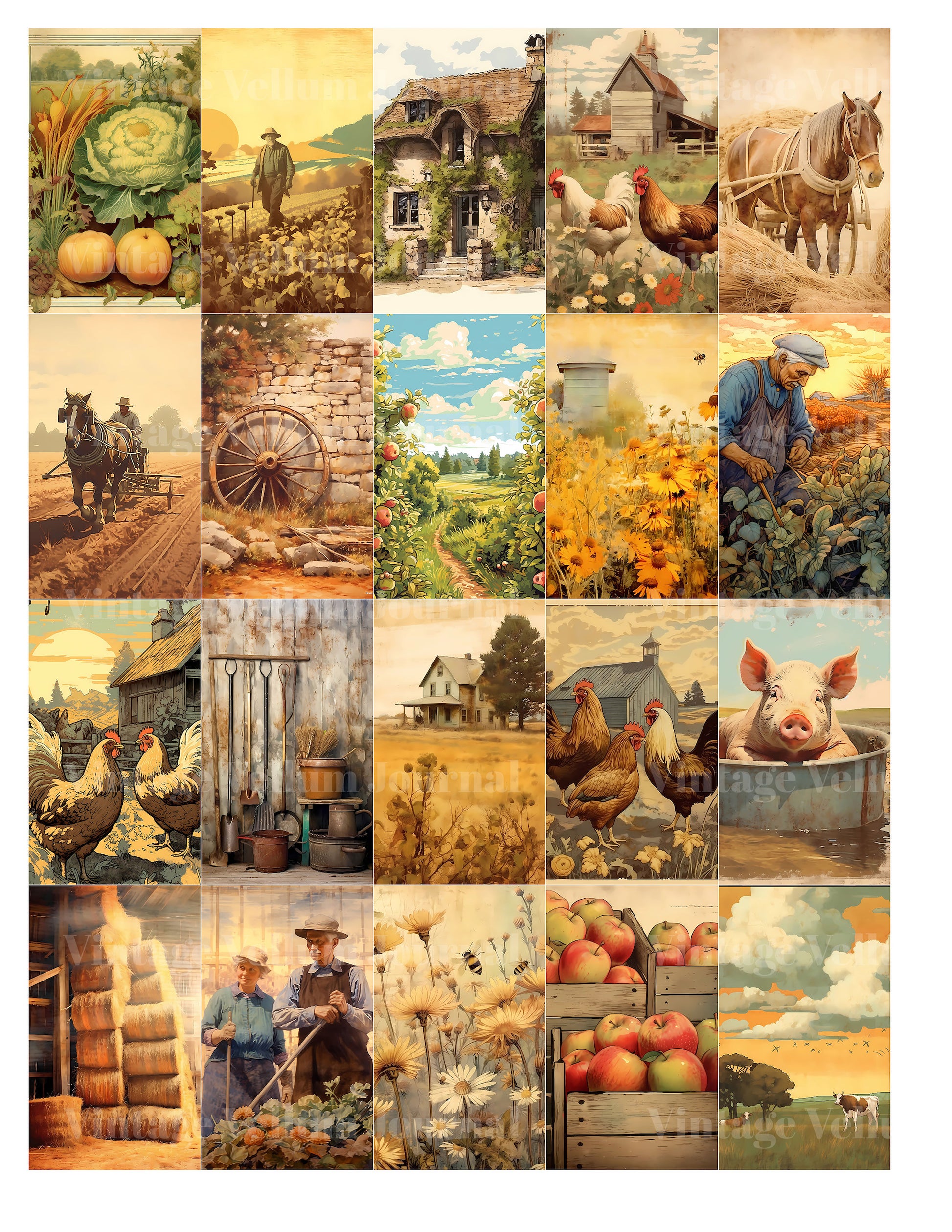 Vintage Farm Junk Journal Pages - CraftNest