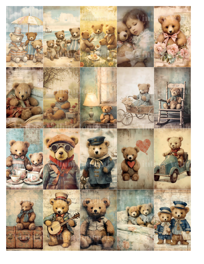 Teddy Bear Junk Journal Pages - CraftNest