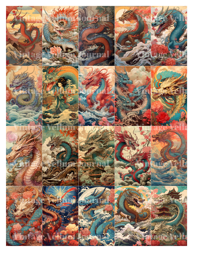 Manga Anime Dragons Junk Journal Pages - CraftNest