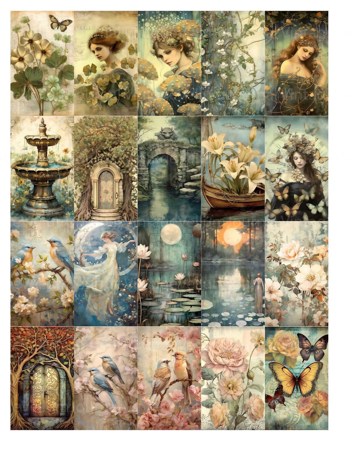 Enchanted Garden Junk Journal Pages