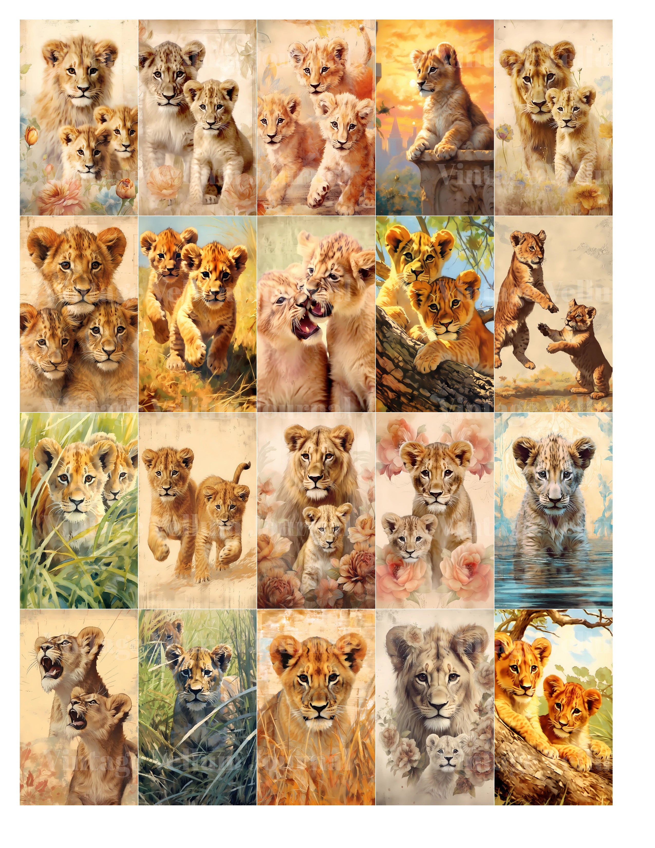 Baby Lion Junk Journal Pages - CraftNest