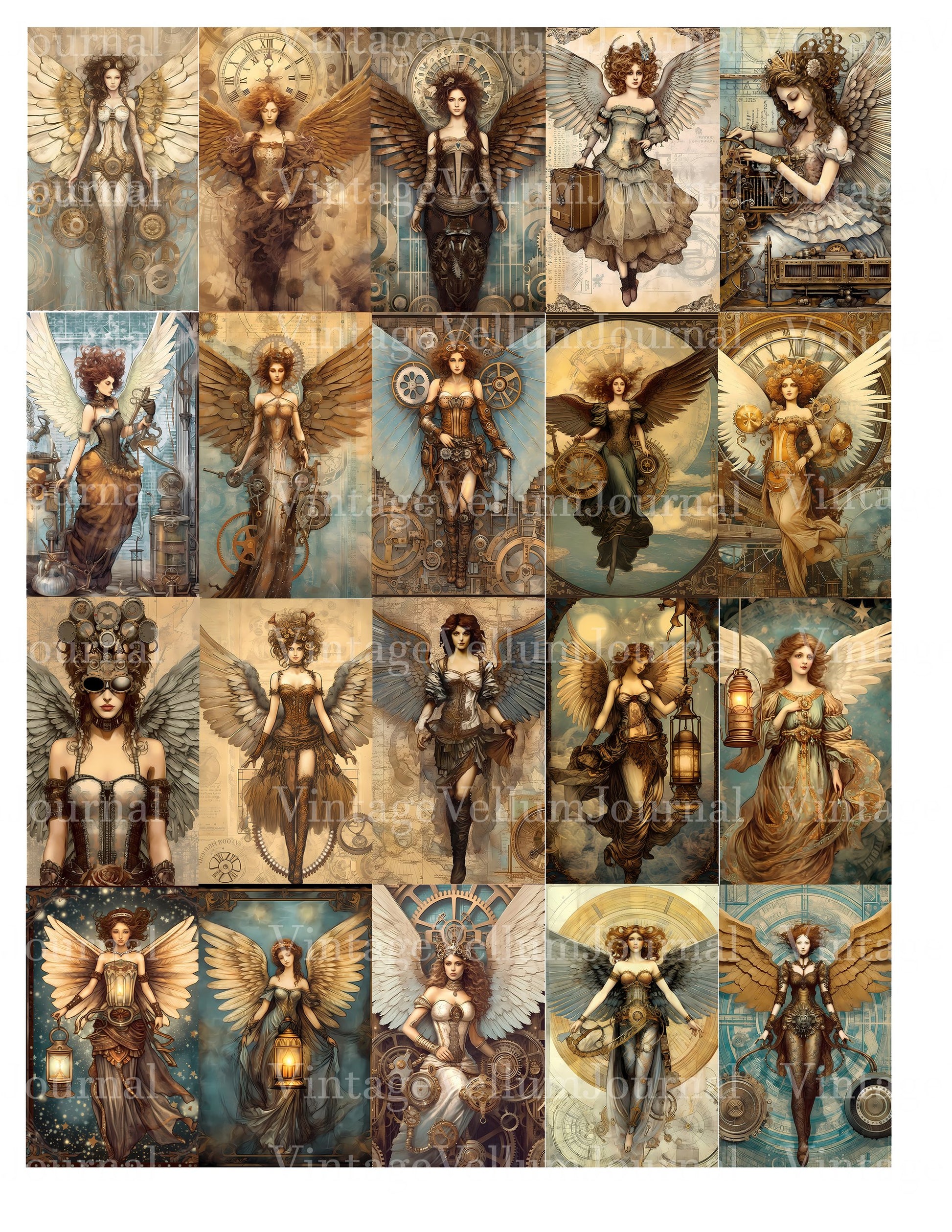 Steampunk Angels Junk Journal Pages - CraftNest