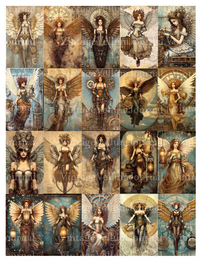 Steampunk Angels Junk Journal Pages - CraftNest