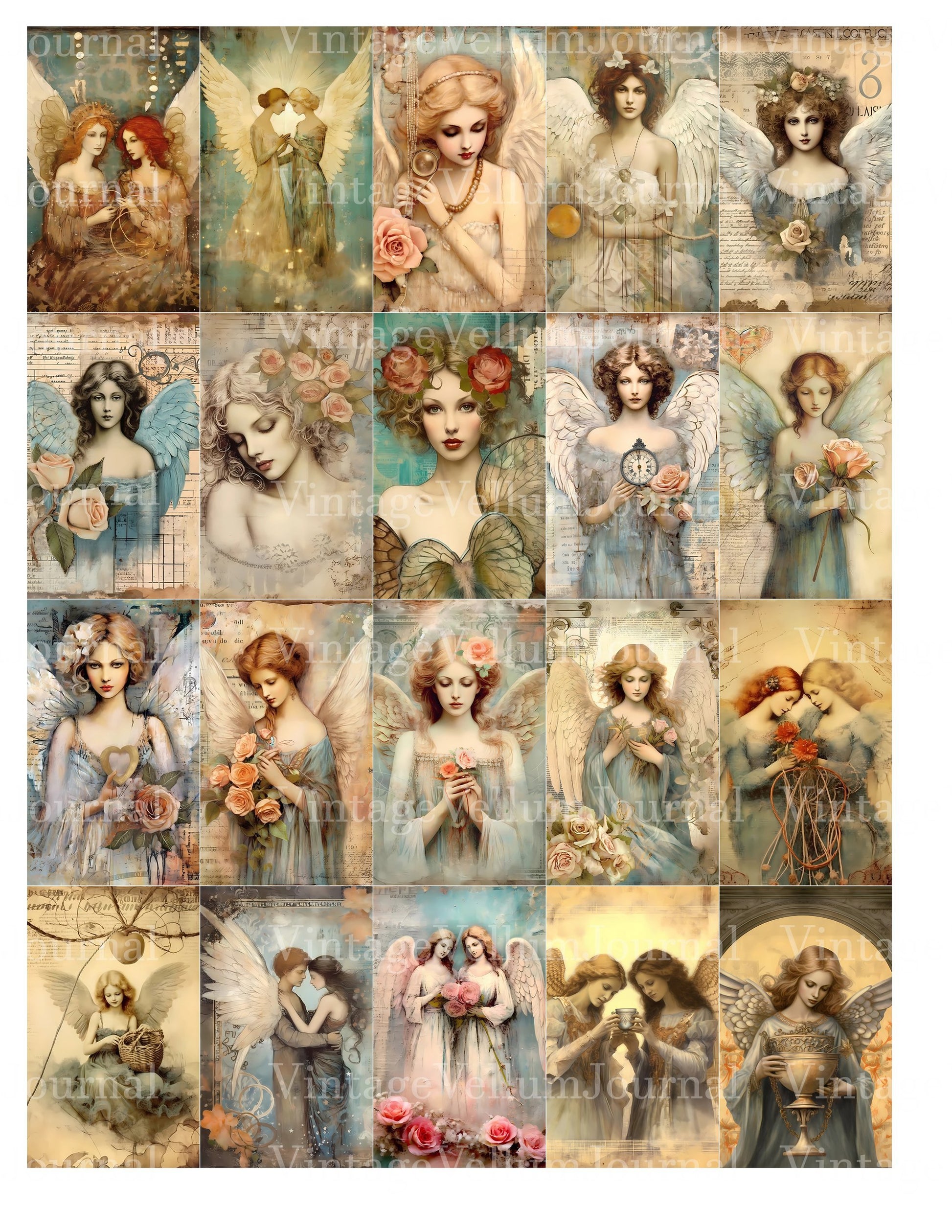 Lovely Angels Junk Journal Pages - CraftNest