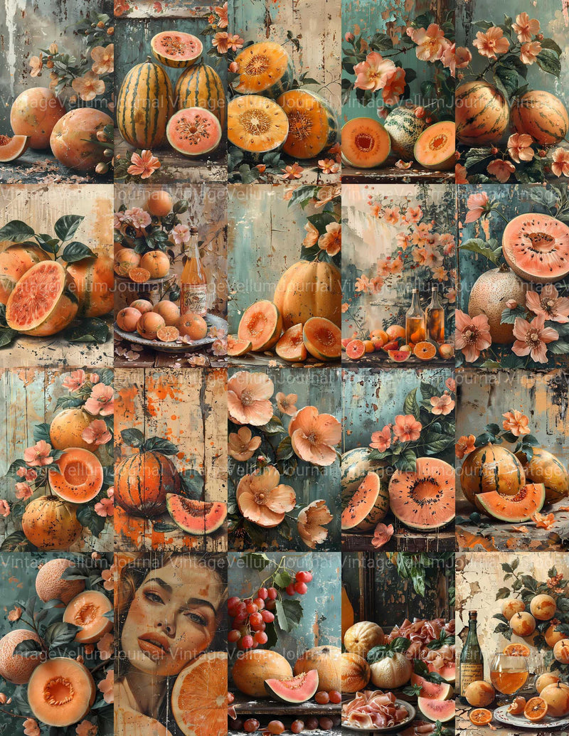 Melon Medley Junk Journal Pages - CraftNest - Digital Crafting and Art