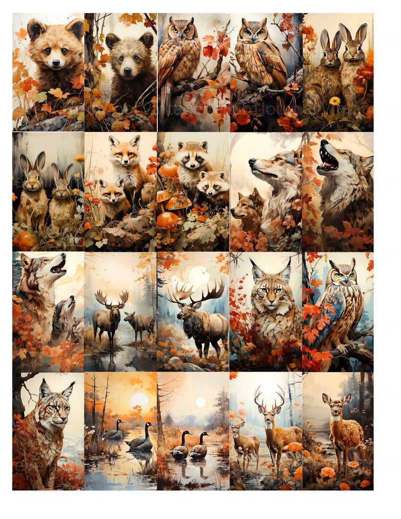 Fall Wildlife Junk Journal Pages - CraftNest