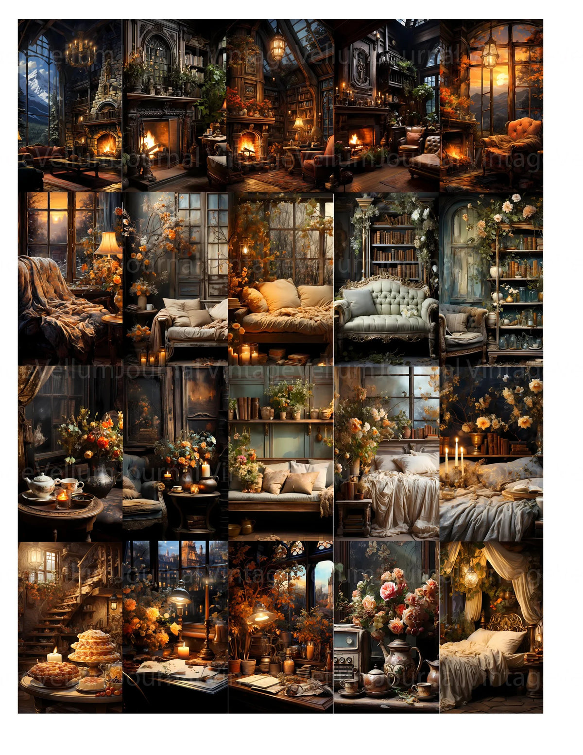 Cozy Interiors Junk Journal Pages