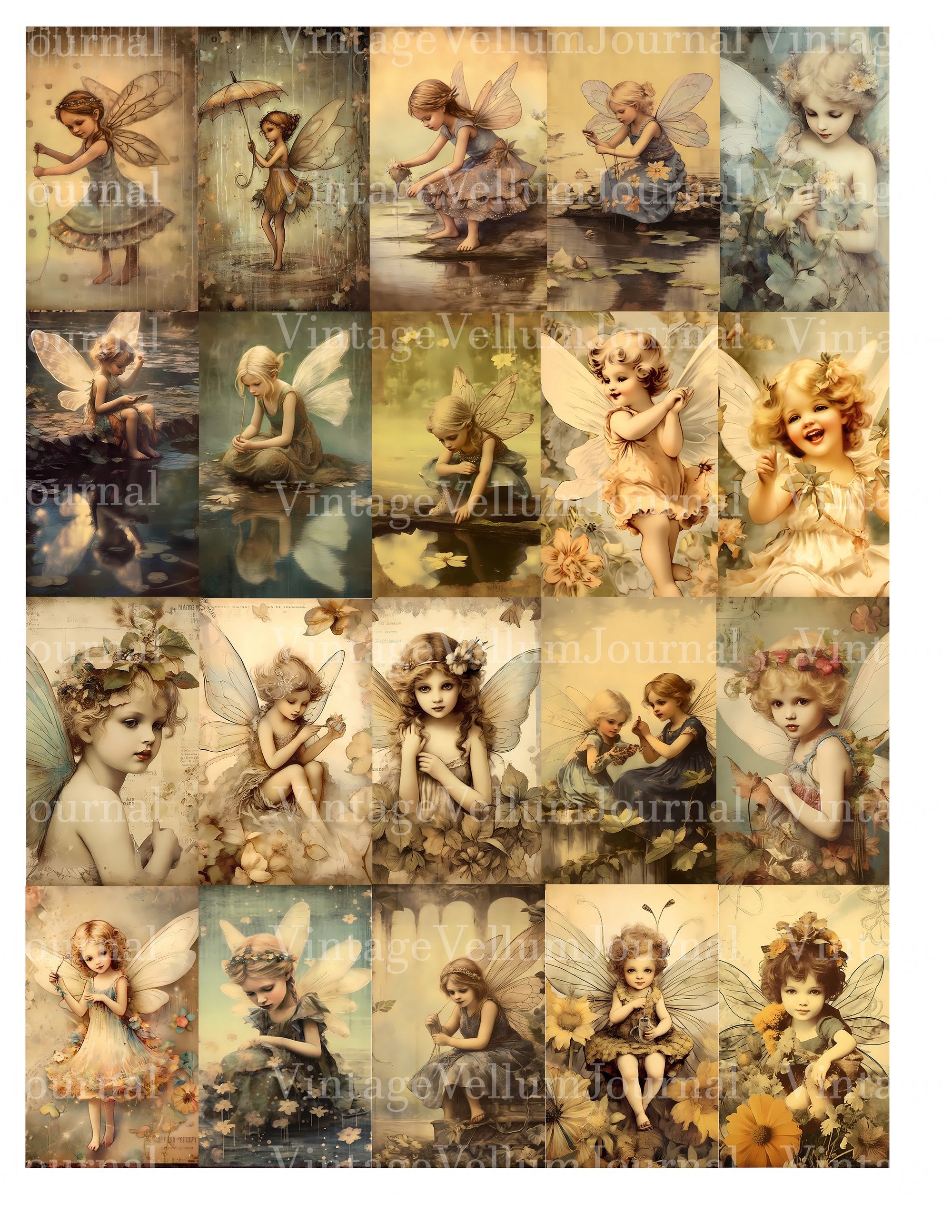 Baby Fairies Junk Journal Pages - CraftNest