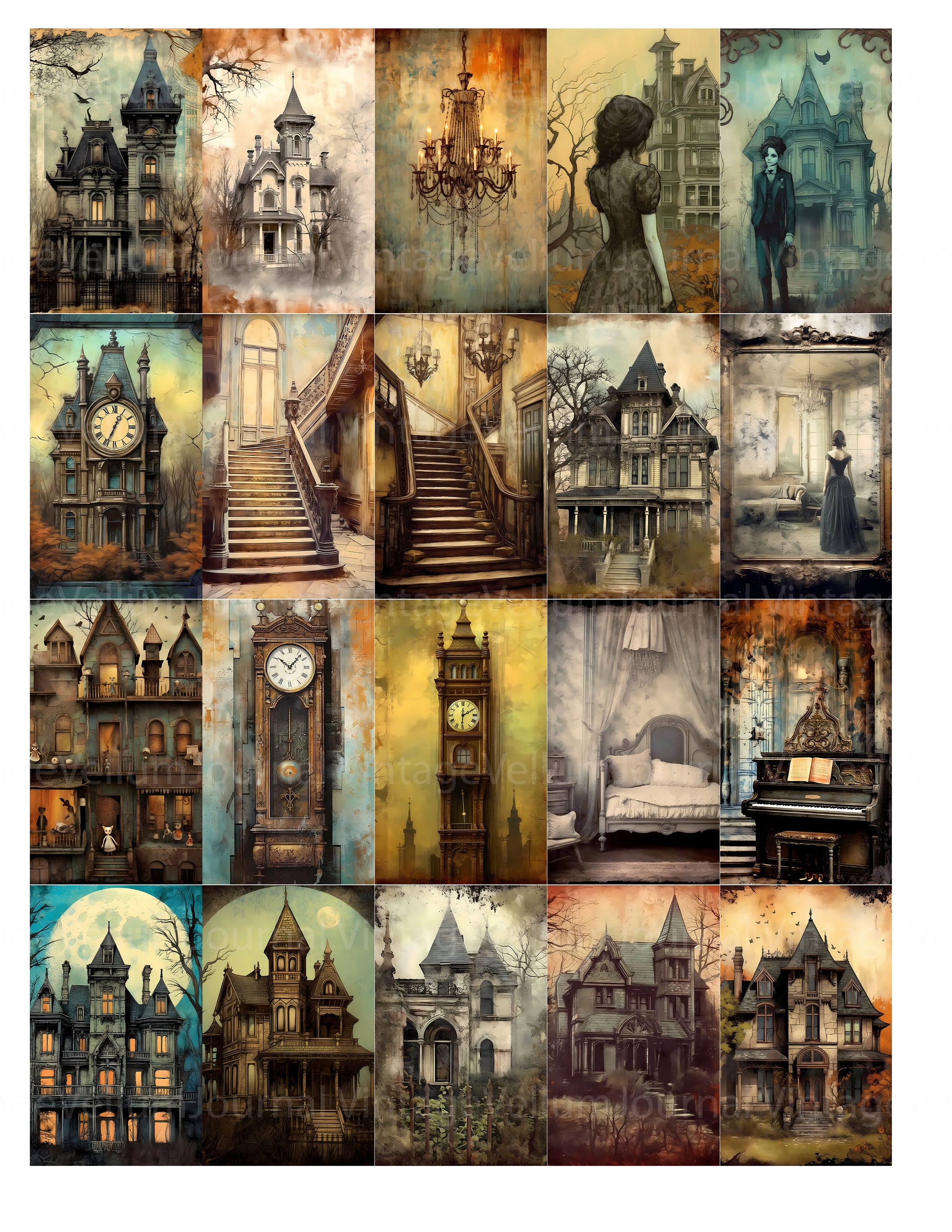 Haunted Mansions Junk Journal Pages - CraftNest