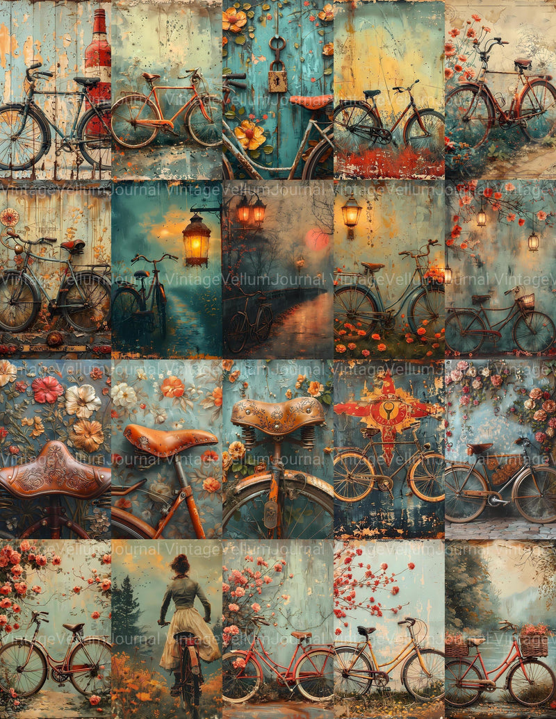 Bicycle Riding Junk Journal Pages - CraftNest - Digital Crafting and Art