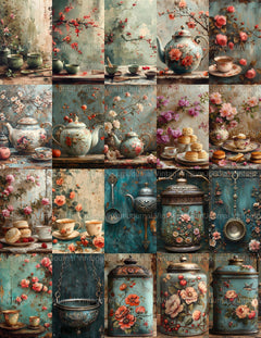 Tea Time Junk Journal Pages - CraftNest - Digital Crafting and Art