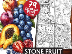 Stone Fruit Coloring Books - CraftNest - Digital Crafting and Art