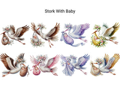 Stork with Baby - CraftNest - Digital Crafting and Art
