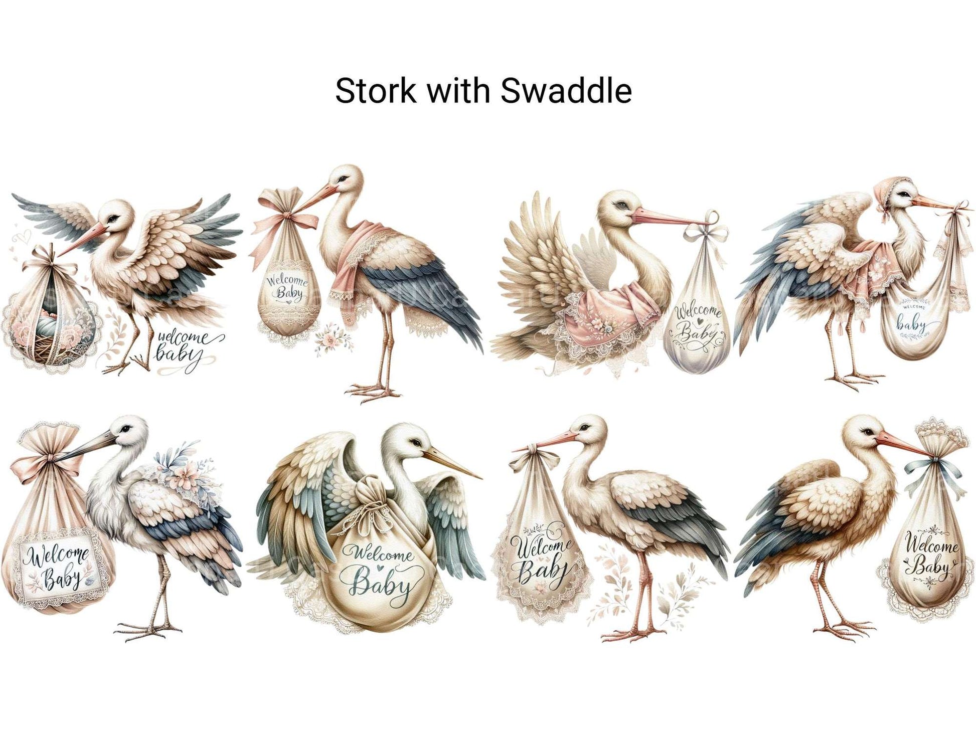 Stork with Swaddle - CraftNest - Digital Crafting and Art
