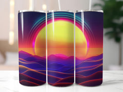 Neon-Colored Sunset Tumbler Wrap - CraftNest - Digital Crafting and Art
